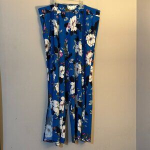 G.I.L.I. Blue Floral Wide-Leg Palazzo Pants Women’s Plus 2X Resort Jetsetter